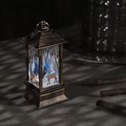 Светодиодная фигура «Фонарь с оленем» 5.5 × 13 × 5.5 см, пластик, батарейки AG13х3, свечение тёплое белое - фото 6163990