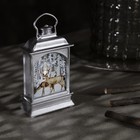 Светодиодная фигура «Серебристый фонарь с оленями» 7×13×3.5 см, пластик, батарейки AG13×3 (в комплекте), свечение тёплое белое - Фото 2