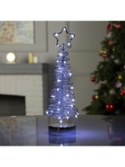 Светодиодная фигура «Ёлка плетёная» 8×30×8 см, металл, батарейки АААх3 (не в комплекте), свечение белое - Фото 5