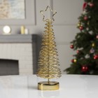 Светодиодная фигура «Ёлка плетёная» 8 × 30 × 8 см, металл, батарейки АААх3 (не в комплекте), свечение тёплое белое - Фото 3
