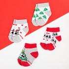 Набор новогодних детских носков Крошка Я «Котик», 4 пары, 6-8 см - Фото 2