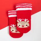 Носки новогодние детские Крошка Я «Оленёнок», цвет красный, 8-10 см - фото 318367388
