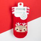 Носки новогодние детские Крошка Я «Оленёнок», цвет красный, 8-10 см - Фото 3