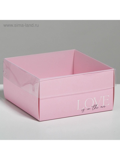 Коробка под бенто-торт с PVC крышкой, кондитерская упаковка «Love», 12×6×11.5 см