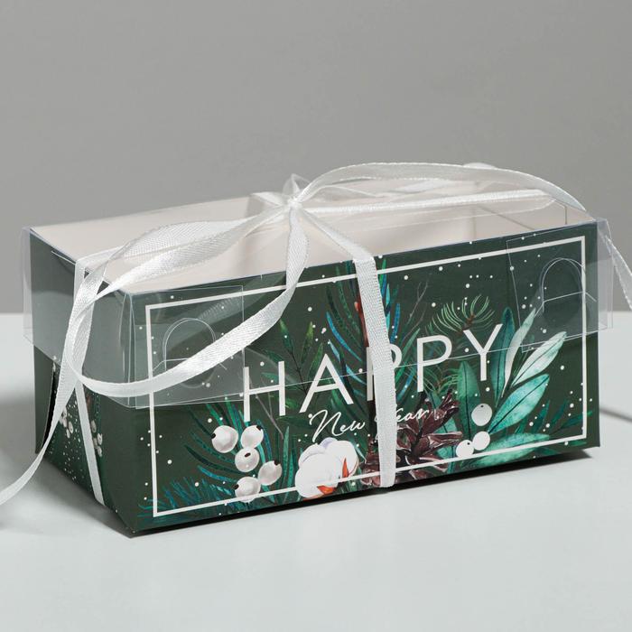 Коробка для капкейка «Happy New year», 16 × 8 × 7.5 см