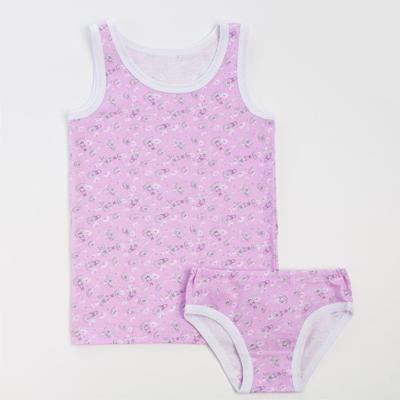 Комплект для девочки (майка, трусы), цвет МИКС, рост 128 см