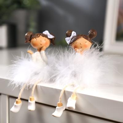 Фигурка полистоун «Малышка в пуховой юбке», 15×5×6 см, МИКС