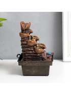 Фонтан настольный «Ганеша у скалы с водопадом», от сети, 18×12×12 см 5101669