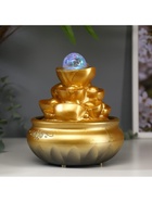 Фонтан настольный с подсветкой «Гора золотых слитков», от сети, 18.5×15×15 см 5104411