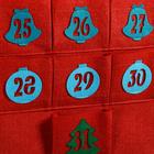 Адвент-календарь "Новогодний Дед Мороз" (с 25 по 31 декабря), 7 карманов, 88×47 см - Фото 2