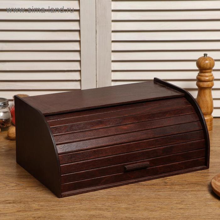 Хлебница деревянная "Буханка", прозрачный лак, цвет орех, 38×24.5×16.5 см - Фото 1