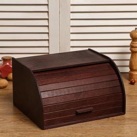 Хлебница деревянная 'Корица', прозрачный лак, цвет орех, 29x24.5x16.5 см