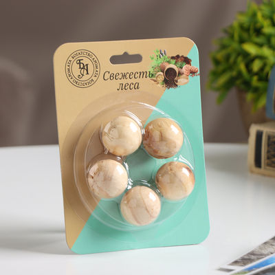 Набор деревянных аромашариков «Свежесть леса», 5 шт., Богатство Аромата