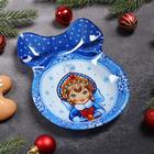 Блюдо стеклянное сервировочное Доляна «Бант. Снегурочка», 18,5×13 см - Фото 2