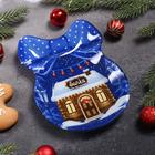 Блюдо стеклянное сервировочное Доляна «Бант. Домик Санты», 18,5×13 см - Фото 2