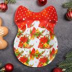 Блюдо стеклянное сервировочное Доляна «Бант. Рождественские птицы», 18,5×13 см - Фото 1