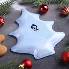 Блюдо стеклянное сервировочное Доляна «Ёлочка. Голубая ель», 16,9×20,3 см - Фото 3