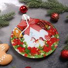 Блюдо стеклянное сервировочное Доляна «Ёлочная игрушка. Лошадка», 18×15,5 см - Фото 2