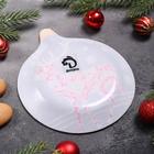 Блюдо стеклянное сервировочное Доляна «Ёлочная игрушка. Северный олень», 18×15,2 см - Фото 3