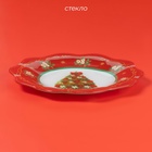 Тарелка Доляна «Новогодняя ель», d=25 см, стекло, красная - Фото 2