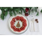 Тарелка Доляна «Новогодняя ель», d=25 см, стекло, красная - Фото 4