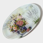 Блюдо стеклянное сервировочное Доляна «Весенний роман», овальное, 24,5×15×2 см - Фото 3