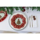 Салатник Доляна «Новогодняя ель», 400 мл, 19×3.7 см, стекло, красный - Фото 4