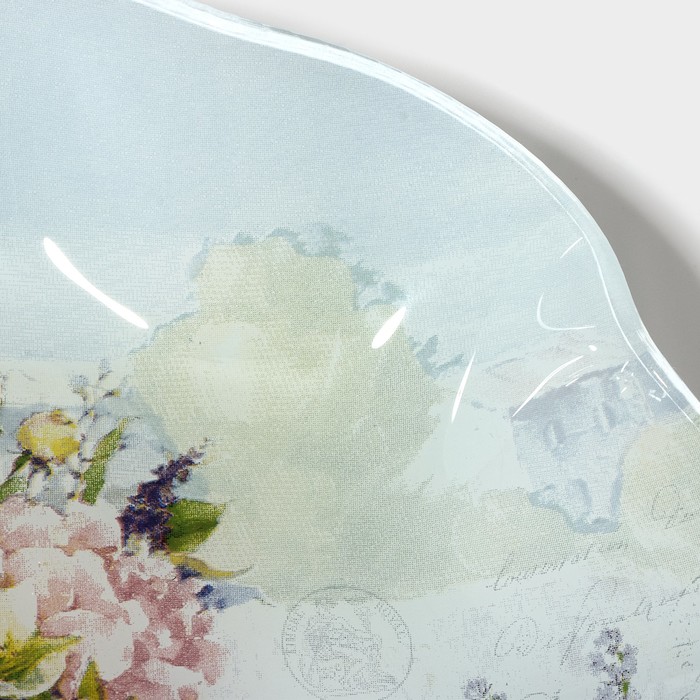 Салатник стеклянный Доляна «Весенний роман», 600 мл, 19×3,7 cм - фото 1905681651