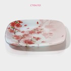 Тарелка стеклянная десертная Доляна «Сакура», 20×20 см - Фото 2