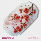 Блюдо стеклянное сервировочное Доляна «Сакура», 23,8×13,8 см - Фото 1