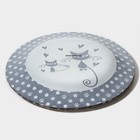 Тарелка Доляна «Котики», d=18 см, стекло, белая, чёрная - Фото 4