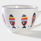 Чайная пара фарфоровая Доляна «Емеля», 2 предмета: чашка 250 мл, блюдце d=15 см, цвет белый - фото 4311609
