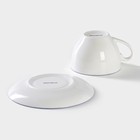 Чайная пара фарфоровая Доляна «Емеля», 2 предмета: чашка 250 мл, блюдце d=15 см, цвет белый - фото 4311610