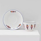 Сервиз чайный Доляна «Емеля», 12 предметов: 6 чашек 280 мл, 6 блюдец d=15 см, фарфор, белый - Фото 4