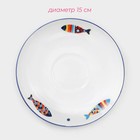 Сервиз чайный Доляна «Емеля», 12 предметов: 6 чашек 280 мл, 6 блюдец d=15 см, фарфор, белый - Фото 5