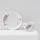 Сервиз чайный Доляна «Лаванда», 12 предметов: 6 чашек 250 мл, 6 блюдец d=15 см, фарфор, белый - Фото 4