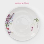 Сервиз чайный Доляна «Лаванда», 12 предметов: 6 чашек 250 мл, 6 блюдец d=15 см, фарфор, белый - Фото 5