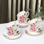 Сервиз фарфоровый чайный Доляна «Роза», 12 предметов: чашка 250 мл, блюдце d=15 см - фото 4311667
