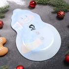 Блюдо стеклянное сервировочное Доляна «Снеговику тепло», 25×16,5 см - Фото 3