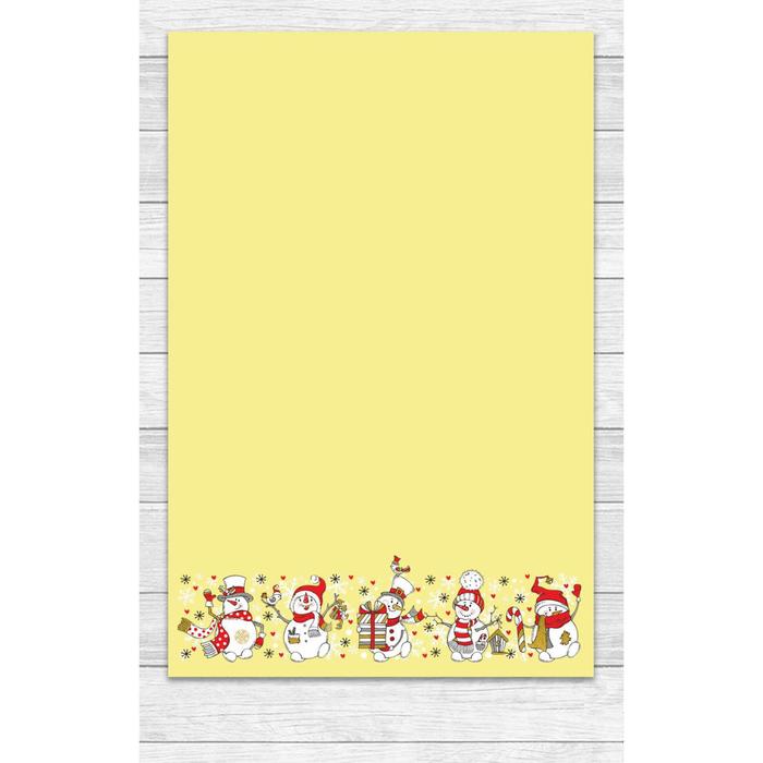 Полотенце «Снеговики» 39х60 см, цвет жёлтый - Фото 1