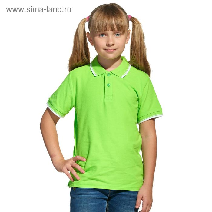 Рубашка поло детская, размер 6 лет, цвет ярко-зелёный