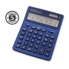 Калькулятор настольный Citizen "SDC-444XRNVE", 12-разрядный, 155 х 204 х 33 мм, двойное питание, темно-синий - фото 319710282