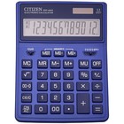 Калькулятор настольный Citizen "SDC-444XRNVE", 12-разрядный, 155 х 204 х 33 мм, двойное питание, темно-синий - фото 7146465