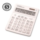 Калькулятор настольный Citizen "SDC-444XRWHE", 12-разрядный, 155 х 204 х 33 мм, двойное питание, белый - фото 2375767