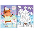 Аппликации с раскрасками новогодние "Бычок с подарком", 20 стр., формат А4 - Фото 3