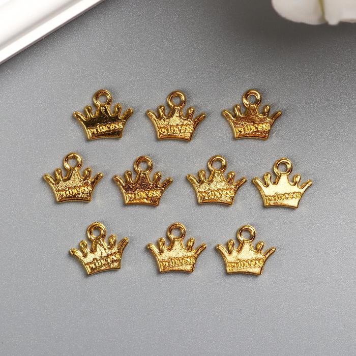 Подвеска "Корона принцессы" 1х1,2 см цвет золото - Фото 1