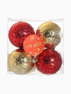 Ёлочные игрушки «Оливия», шары новогодние, d=6 см, набор 4 шт., красный/золотистый 4941929 Ёлочные игрушки «Оливия», шары новогодние, d=6 см, набор 4 шт., красный/золотистый 4941929