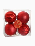 Ёлочные игрушки «Геометрия форм», шары новогодние, d=7 см, набор 4 шт., красный 4941935 Ёлочные игрушки «Геометрия форм», шары новогодние, d=7 см, набор 4 шт., красный 4941935