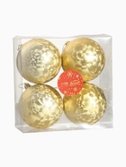 Ёлочные игрушки «Туман», шары новогодние, набор 4 шт., d=8 см, золотистый - Фото 5