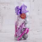 Ёлочные игрушки «Вечер чуда», шары новогодние, набор 18 шт., серебристый/сиреневый - Фото 2